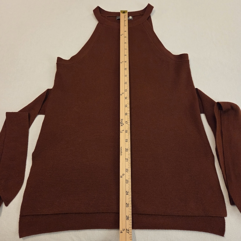 ANTHROPOLOGIE Annette Rusty Brownβ Knit Belted Sleeveless Halter Tank Women's XS - Picture 11 of 12